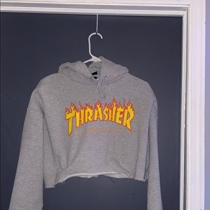 Cropped thrasher hoodie